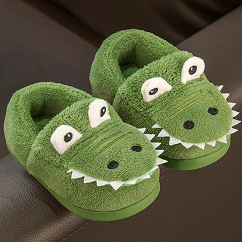 Flauschige Dinosaurier-Pantoffeln für Kleinkinder | WARM AND COZY