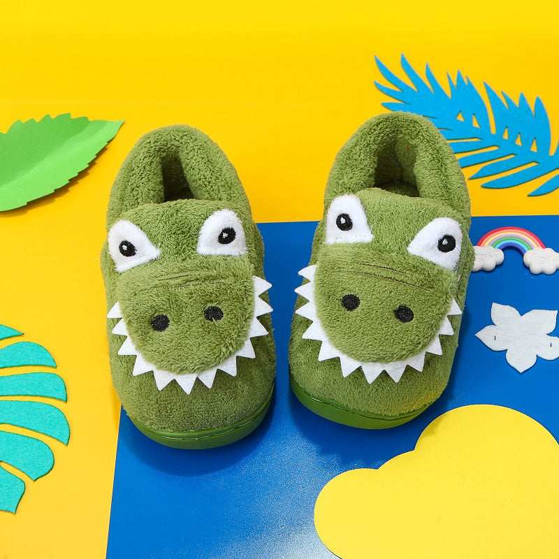 Flauschige Dinosaurier-Pantoffeln für Kleinkinder | WARM AND COZY