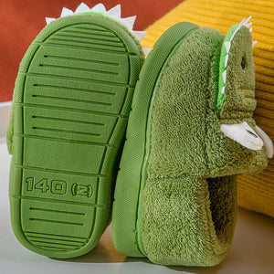 Flauschige Dinosaurier-Pantoffeln für Kleinkinder | WARM AND COZY